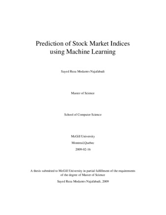 Prediction of stock market indices using machine learning thumbnail