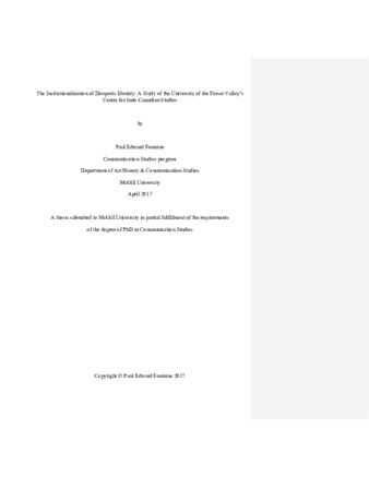 The institutionalization of diasporic identity: a study of the university of the Fraser Valley's centre for Indo-Canadian studies thumbnail
