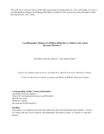 Can Bilingualism Mitigate Set-Shifting Difficulties in Children With Autism Spectrum Disorders? thumbnail