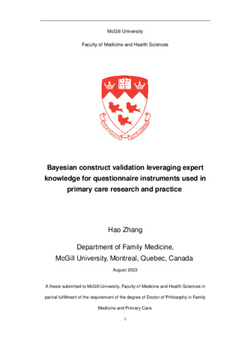 Bayesian construct validation leveraging expert knowledge for questionnaire instruments used in primary care research and practice thumbnail