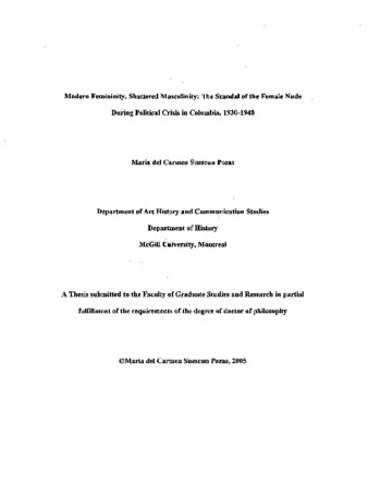 Modern femininity, shattered masculinity : the scandal of the female nude during political crisis in Colombia, 1930-1948 thumbnail