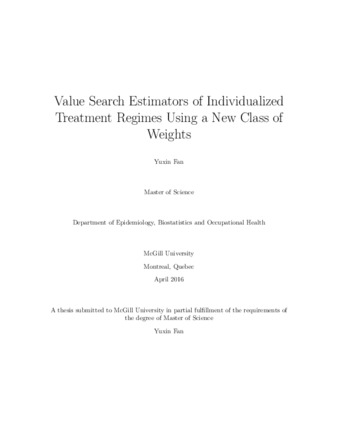 Value search estimators of individualized treatment regimes using a new class of weights thumbnail