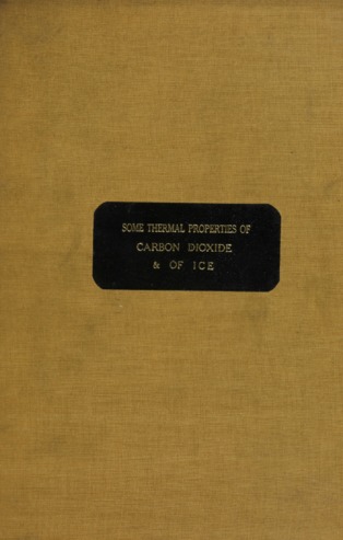 Some thermal properties of carbon dioxide and of ice. thumbnail