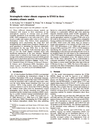 Stratospheric winter climate response to ENSO in three chemistry-climate models thumbnail