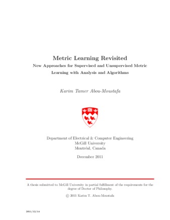 Metric learning revisited: new approaches for supervised and unsupervised metric learning with analysis and algorithms thumbnail