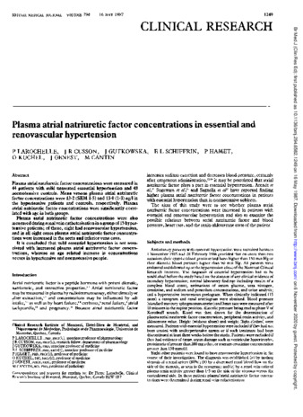 Plasma atrial natriuretic factor concentrations in essential and renovascular hypertension. thumbnail