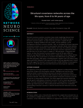 Structural covariance networks across the life span, from 6 to 94 years of age  thumbnail