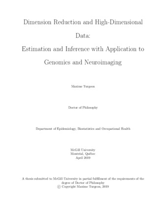 Dimension reduction and high-dimensional data: Estimation and inference with application to genomics and neuroimaging thumbnail