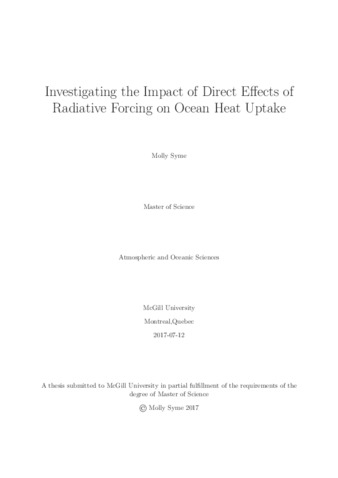 Investigating the impact of direct effects of radiative forcing on ocean heat uptake thumbnail