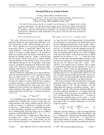 Thermal effects on atomic friction thumbnail