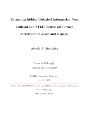 Extracting hidden biological information from confocal and STED images with image correlation in space and k-space thumbnail