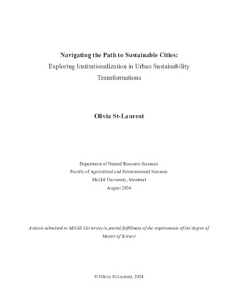 Navigating the Path to Sustainable Cities:  Exploring Institutionalization in Urban Sustainability Transformations thumbnail