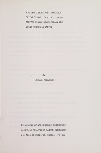 Determination and Evaluation of the Inputs for a Facility to Compost Wastes Generated on the Lower Macdonald Campus thumbnail