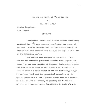 Proton scattering on 14N at 100 MEV. thumbnail
