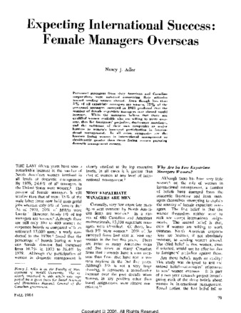 Expecting International Success: Female Managers Overseas thumbnail