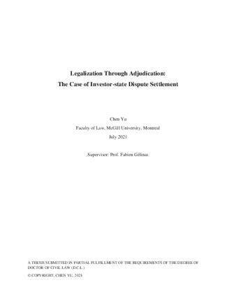 Legalization through adjudication: The case of investor-state dispute settlement thumbnail