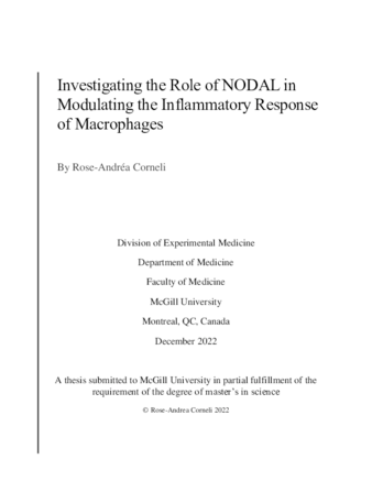 Investigating the role of NODAL in modulating the inflammatory response of macrophages thumbnail