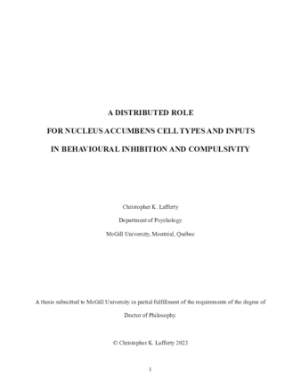 A Distributed Role for Nucleus Accumbens Cell Types and Inputs in Behavioural Inhibition and Compulsivity. thumbnail