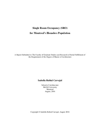 Single Room Occupancy (SRO) for Montreal’s Homeless Population thumbnail