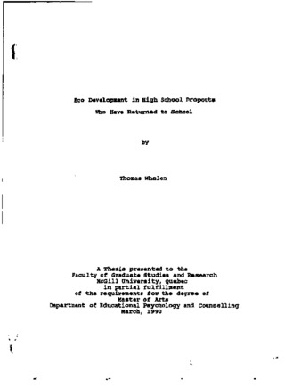 Ego development in high school dropouts who have returned to school thumbnail