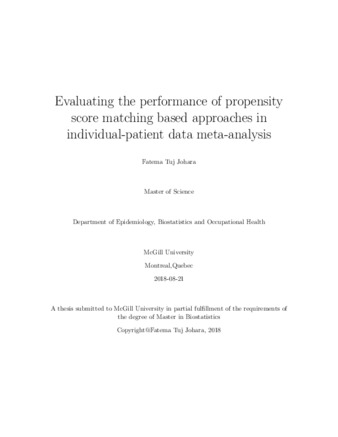 Evaluating the performance of propensity score matching based approaches in individual-patient data meta-analysis thumbnail