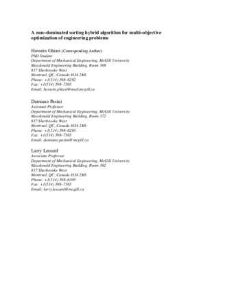 A Non-dominated Sorting Hybrid Algorithm for Multi-objective Optimization of Engineering Problems thumbnail