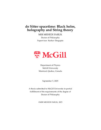 de Sitter spacetime:  Black holes, holography and String theory thumbnail