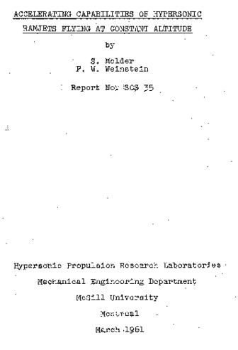Accelerating capabilities of hypersonic ramjets flying at constant altitude thumbnail