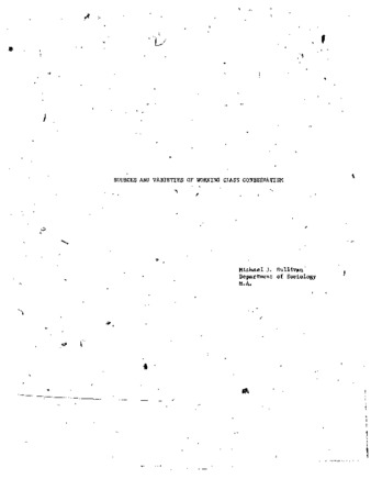 Sources and varieties of working class conservativism : the working class conservative debate re-examined thumbnail