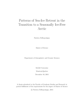 Patterns of sea-ice retreat in the transition to a seasonally ice-free Arctic thumbnail