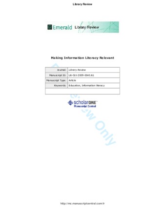 Making information literacy relevant thumbnail