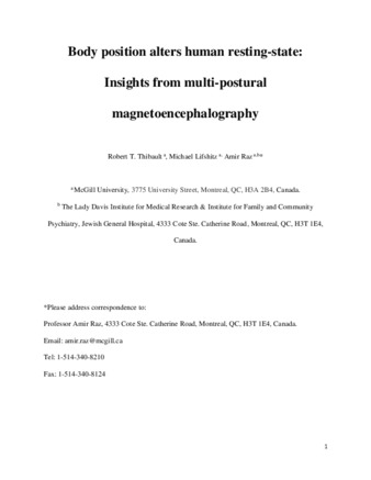 Body position alters human resting-state: Insights from multi-postural magnetoencephalography thumbnail