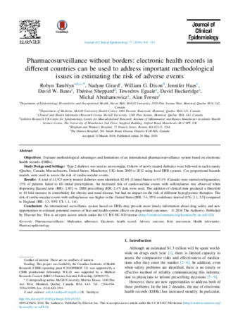 Pharmacosurveillance without borders: electronic health records in different countries can be used to address important methodological issues in estimating the risk of adverse events thumbnail