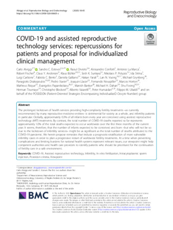 COVID-19 and assisted reproductive technology services: repercussions for patients and proposal for individualized clinical management thumbnail