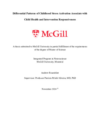 Differential Patterns of Childhood Stress Activation Associate with Child Health and Intervention Responsiveness thumbnail