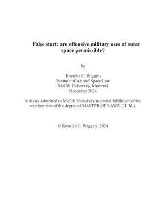 False start: are offensive military uses of outer space permissible? thumbnail