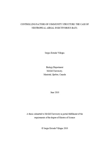 Controlling factors of community structure: The case of neotropical aerial insectivorous bats thumbnail