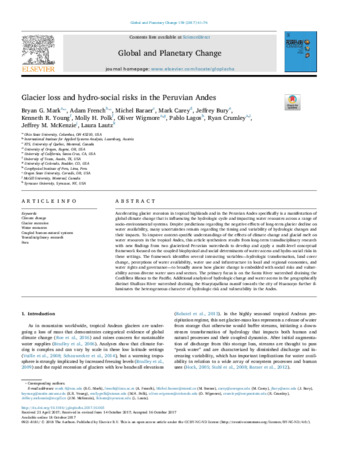 Glacier loss and hydro-social risks in the Peruvian Andes thumbnail