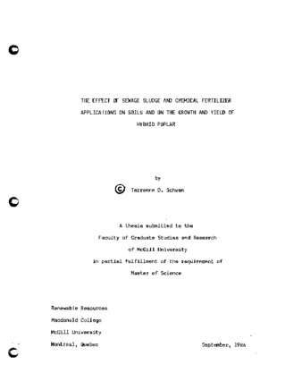 The Effect of Sewage Sludge and Chemical Fertilizer Application on Soils and on the Growth and Yield of Hybrid Poplar thumbnail