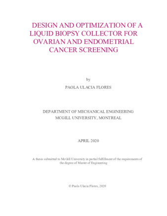 Design and optimization of a liquid biopsy collector for ovarian and endometrial cancer screening thumbnail