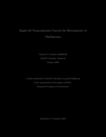 Single-cell transcriptomics unravel the heterogeneity of glioblastoma thumbnail