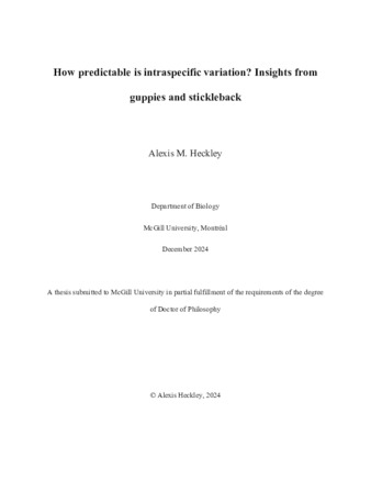 How predictable is intraspecific variation? Insights from guppies and stickleback thumbnail