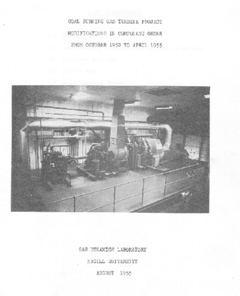 Coal burning gas turbine modifications in component order from October 1953 to april 1955 thumbnail