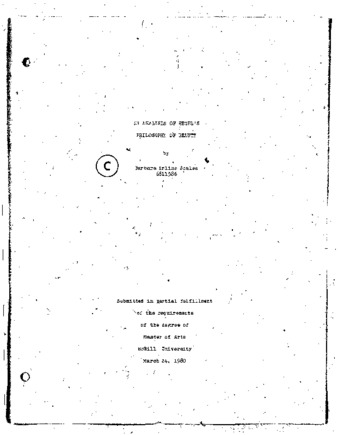An analysis of Hegel's philosophy of Beauty / thumbnail