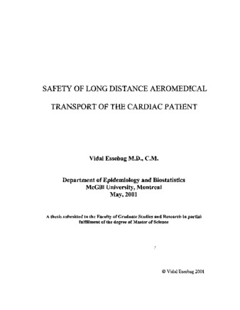 Safety of Long Distance Aeromedical Transport of the Cardiac Patient thumbnail