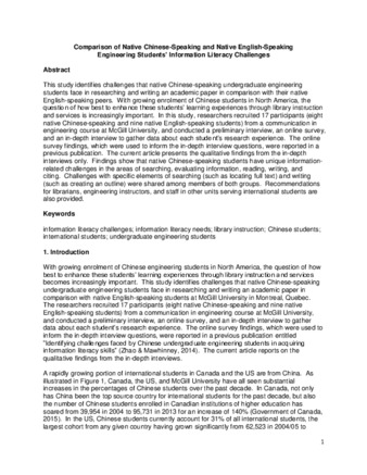 Comparison of Native Chinese-speaking and Native English-speaking Engineering Students' Information Literacy Challenges thumbnail