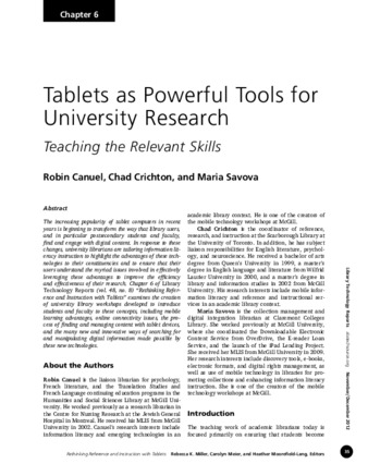 Tablets as Powerful Tools for University Research. thumbnail