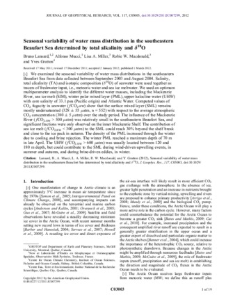 Seasonal variability of water mass distribution in the southeastern Beaufort Sea determined by total alkalinity and δ¹⁸O thumbnail