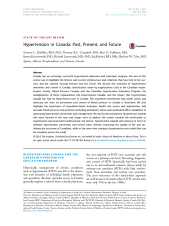 Hypertension in Canada: Past, Present, and Future thumbnail