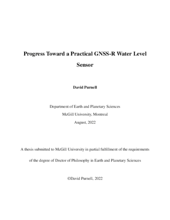 Progress toward a practical GNSS-R water level sensor thumbnail